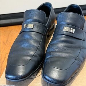 GUCCI Men's Black Florence Leather dress shoes loafers Italy Size 10